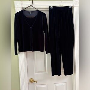 Blue velvet top and pants